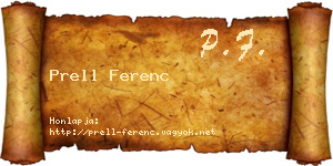 Prell Ferenc névjegykártya