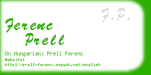 ferenc prell business card